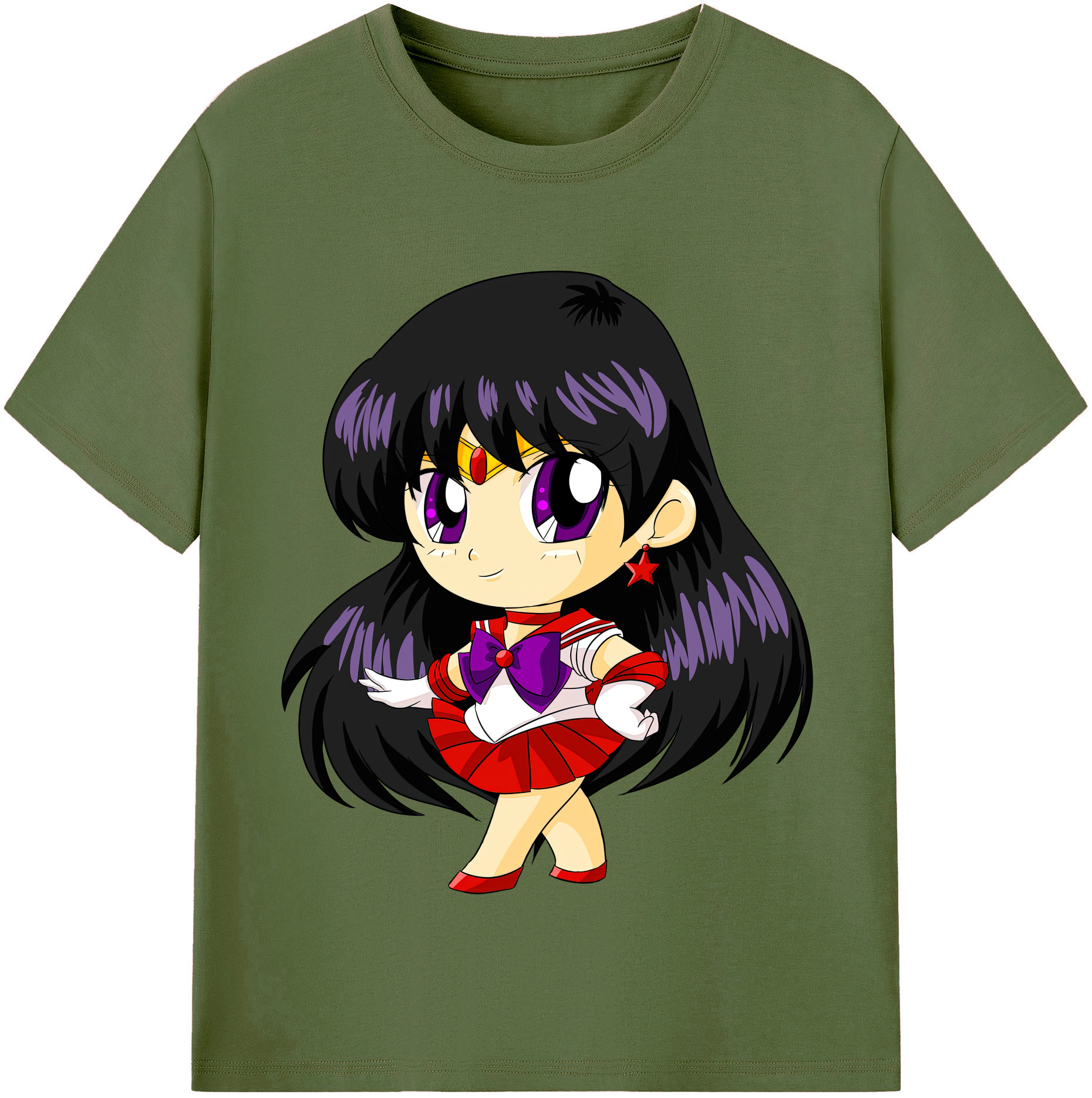 （画像用） 美少女戦士セーラームーン 火野レイ ひの レイ Sailor Moon Hino Rei （セーラーマーズ,Sailor Mars） 綿100％半袖Tシャツ（フロントプリント）